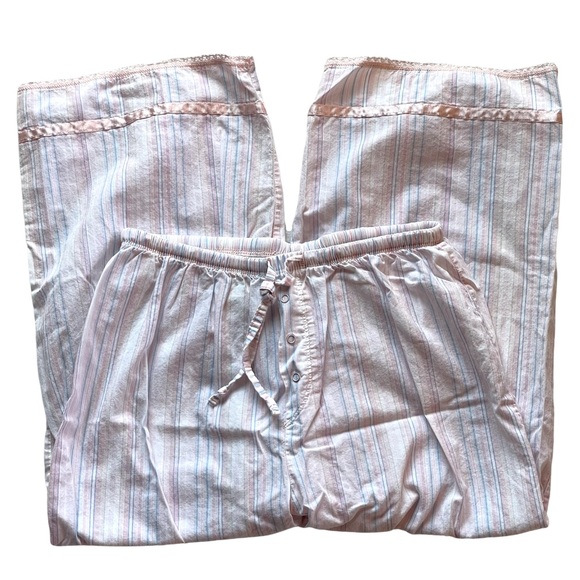 Other - Pink, white, & blue striped lightweight 100% cotton pajama pants size small